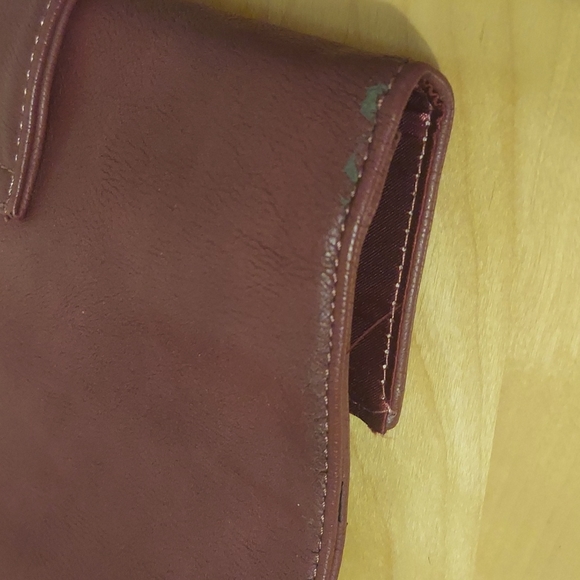 MMS Design Studio Burgundy Envelope Clutch with Gold Pyramid Studs - Picture 14 of 15